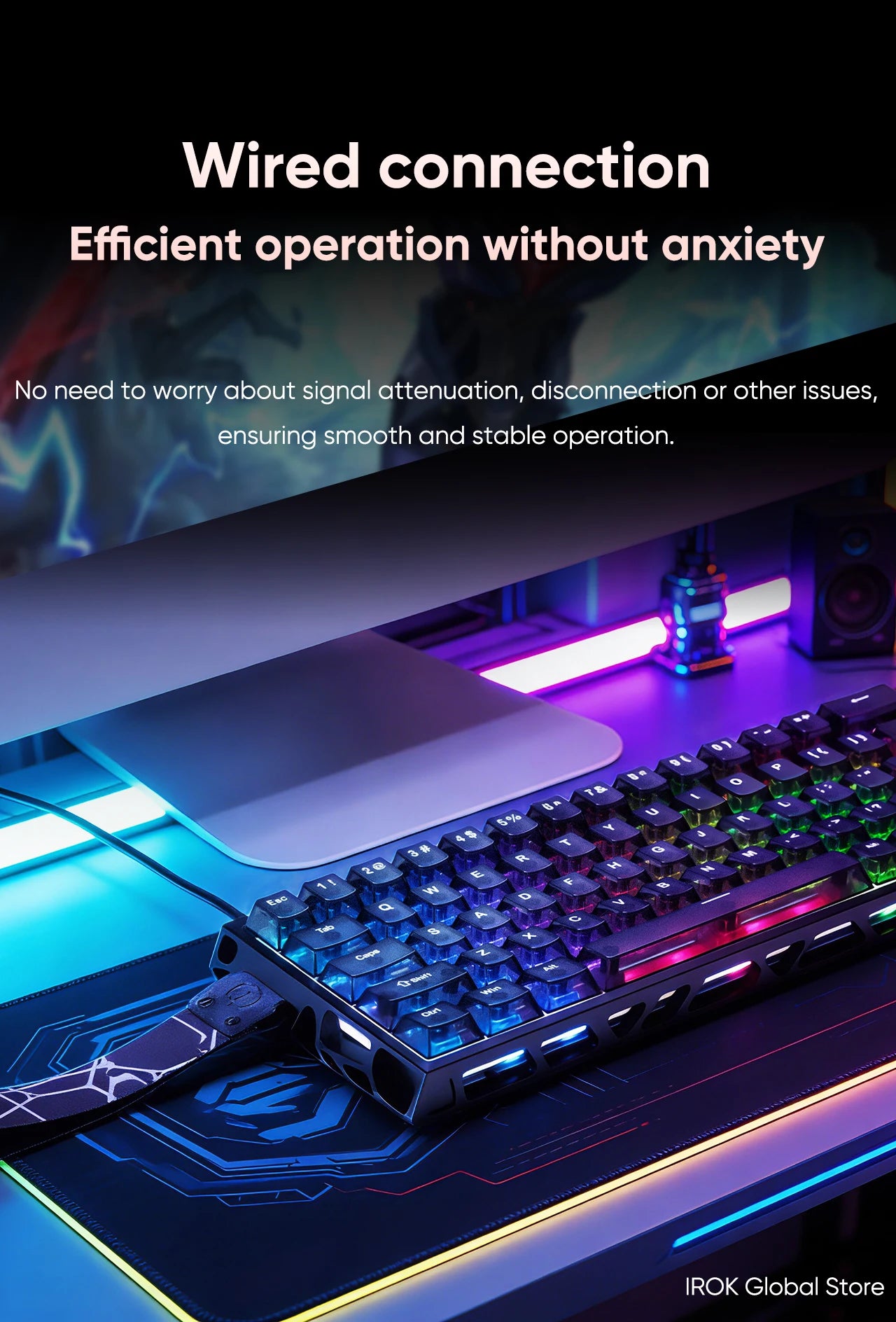 IROK MG63 Hollow Aluminium Gaming Magnetic Mechanical Keyboard 60% RT 0.001mm 8KHz 0.07ms 512K RGB Hot Swap Wired Gamer Keyboard