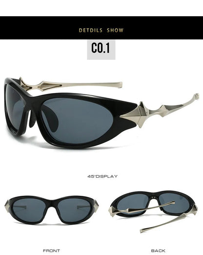Steampunk Y2k Sport Sunglasses Women 2026 Luxury Men Sun glasses For Female 2000's Futuristic Goggles Eyewear Accessories Lenses