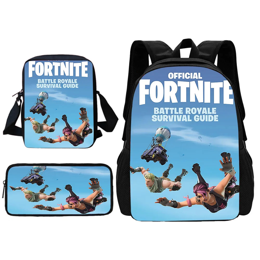 Child School Backpack with Shoulder Bag and Pencil Case School Bags for Hot Game Design Fortnite Boys and Girls Best Gift