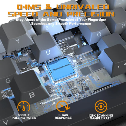 ATTACK SHARK x MAMBASNAKE X60 HE 8K Rapid Trigger Keyboard Magnetic Switch, Tri-Mode Connection, 0.01mm Rapid Trigger Accuracy