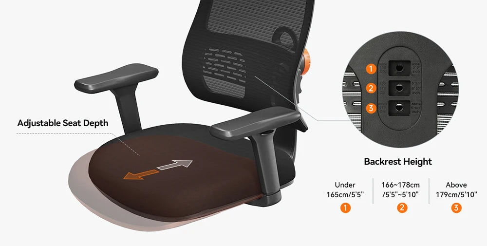 NEWTRAL Ergonomic Office Chair with Auto-Following Backrest, Adaptive Lumbar Support, Adjustable Headrest, 3D Armrests & Reclining Mesh Computer Chair