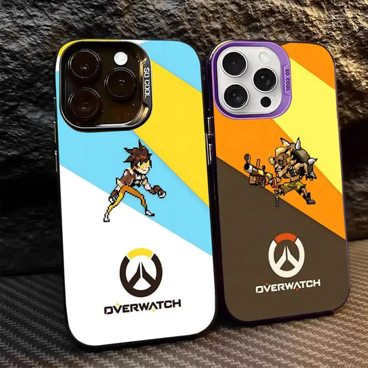 Game O-Overwatch -pikselityylinen puhelinkuori iPhone 17 16 15 14 13 12 11 Pro MAX -malleille – matta, iskunkestävä, putoamissuojattu takakuori