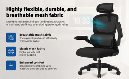 Daccormax office chair ergonomic,Desk chair,150kg capacity, adjustable headrest and armrests, Computer chair with lumbar support