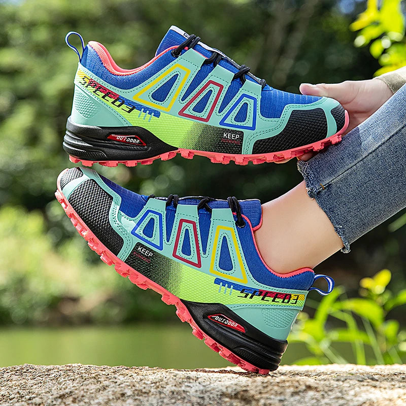 Hiking Shoes Women's Outdoor Hiking Sports Shoes, Non-Slip Hunting Tactical Shoes, Breathable Lace-Up Climbing Shoes, Cycling