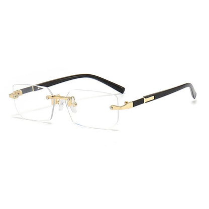Vintage Rectangle Sunglasses Men New Rimless Fashion Beach Shades Women Trendy Luxury Brand Design Casual Anti-UV Sun Glasses