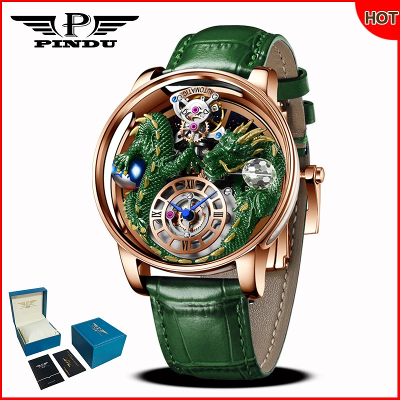 PINDU Design 2025 NEW Men's Watch Diamond Tourbillion Top Brand Luxury Astronomia Quartz Watch Men's Sapphire Glass Waterproof Watch