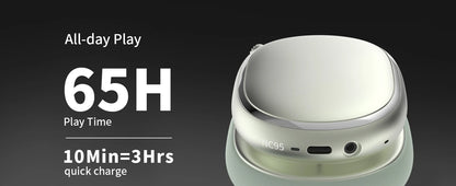 Hybrid Active Noise Cancelling Headphones with Knob Control 65H Playtime Over Ear Headphones Wireless Bluetooth 6.0 Hi-Res Audio