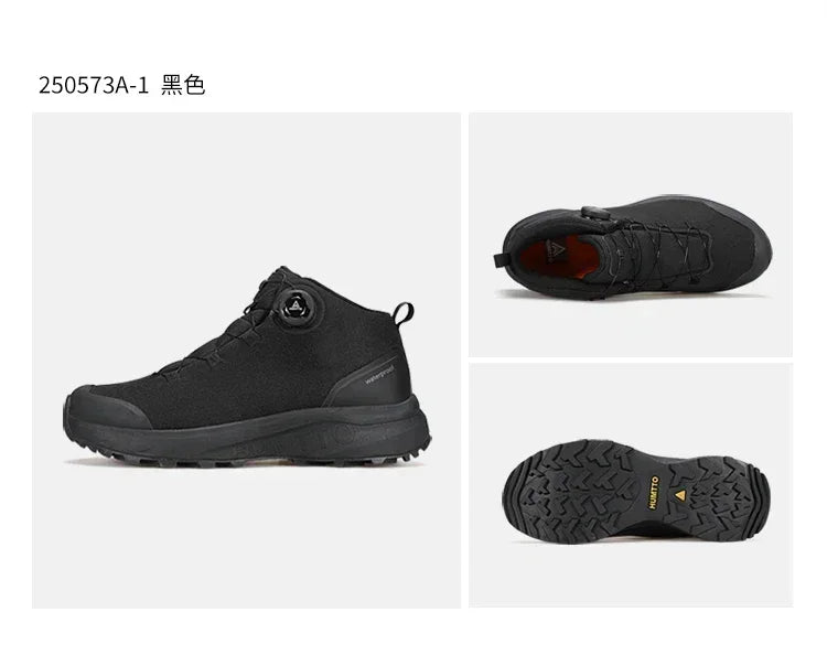 HUMTTO Leather Shoes for Men Winter Camping Outdoor Men's Sports Shoes Breathable Trekking Boots Man Non-slip Hiking Sneakers
