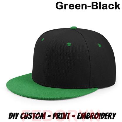 Fedoryn Custom Snapback Caps Splice Color Embroidery Hip Hop Cap for Women and Men DIY LOGO Design Print Hats Unisex Wholesale