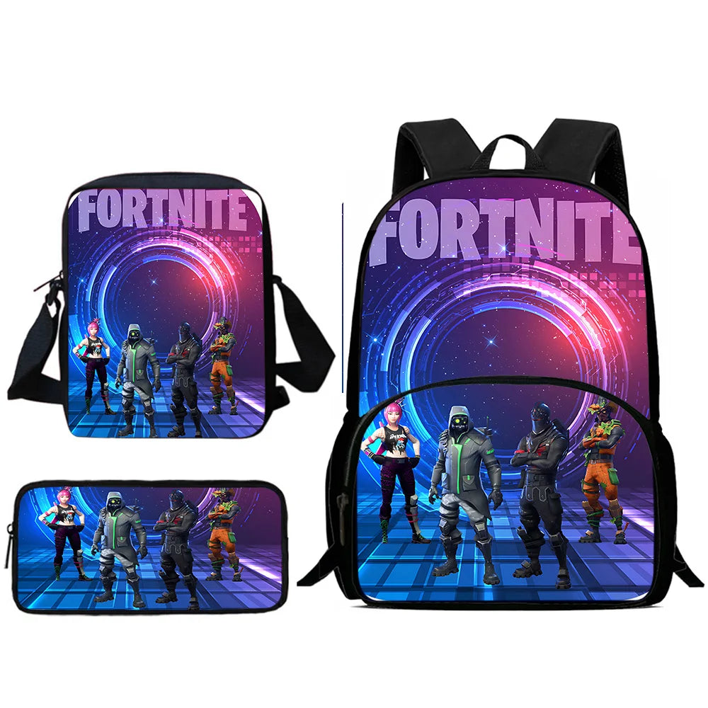 Hot Game Design Child Backpacks Shoulder Bag Pencil Case Fortnite Pupil Large Capacity School Bags for Boys Girls Best Gift