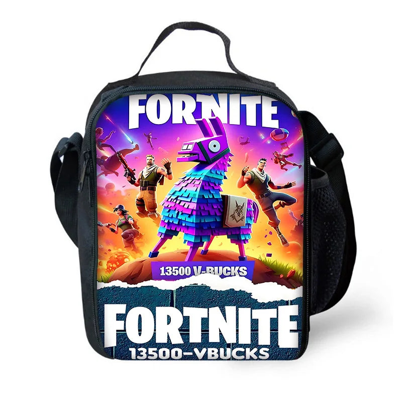 Classic Game Fortnite Child Insulated Large Capacity Bag for Boy Girl Student Outdoor Picnic Reusable Thermal Cooler Lunch Box