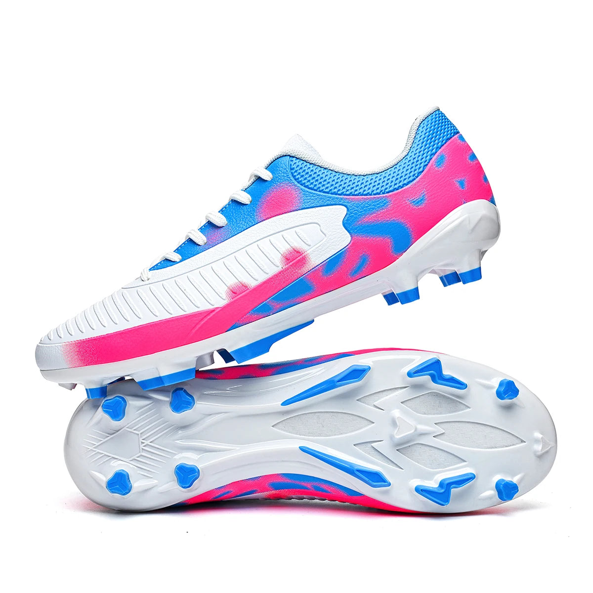 Chaussures de football à tige haute AG FG, respirantes, en PU et mesh, avec crampons TPU complets, antidérapantes, pour protéger la cheville lors des compétitions sur herbe intense.