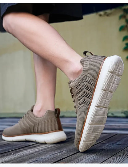 Casual Sneaker Shoes, Breathable Men's Walking Mesh, Soft Sole Outdoor Anti-Slip Travel Comfortable Running Shoes, Tenis Masculino