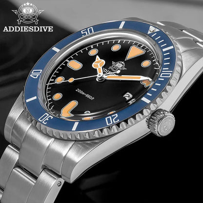 ADDIESDIVE Men’s Luxury Diver Watch Luminous Dial, Ceramic Bezel, Stainless Steel & 20 Bar Water Resistant