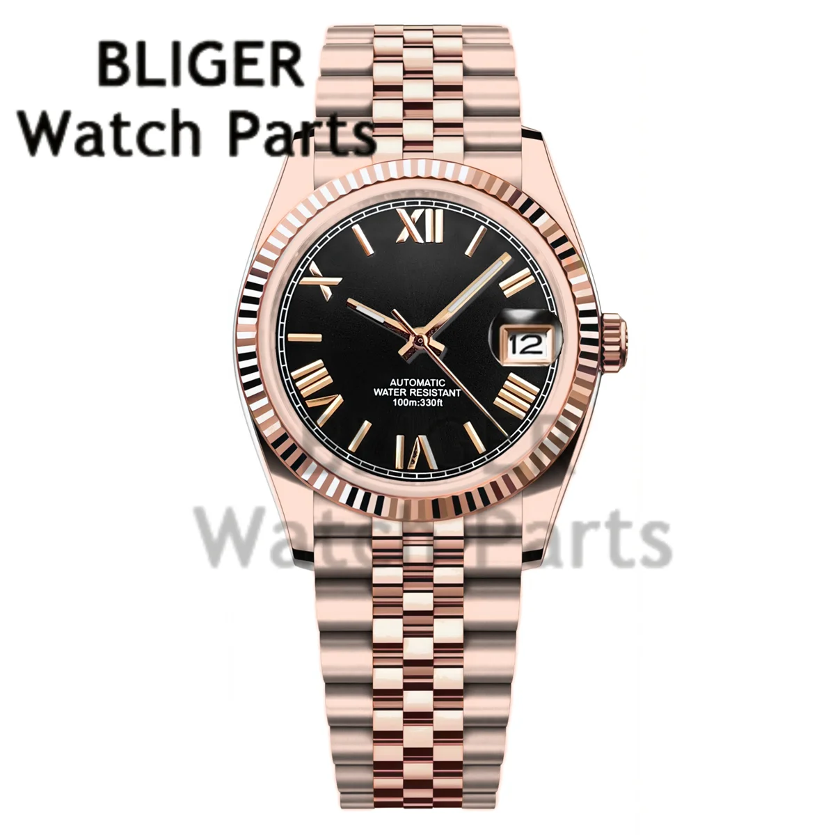 BLIGER 36MM 39MM Luxury Gold NH35 Automatic Mechanical Wristwatch Roman Number Men Watches Sapphire Crystal 10Bar Reloj Hombre