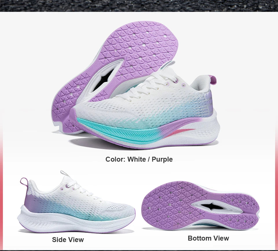 Baasploa Women’s Professional Running Shoes Outdoor Carbon Plate Non-Slip Sports Shoes Female Casual Breathable Jogging Sneakers