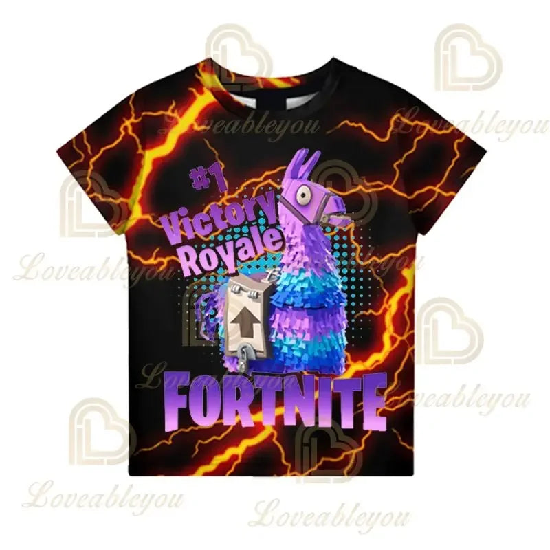 Battle Royale T-shirt Fortnite T Shirt Victory Cartoon Tops Teen Clothes Kids Hero Game Fortress Night 3D Boys Girls Tshirt