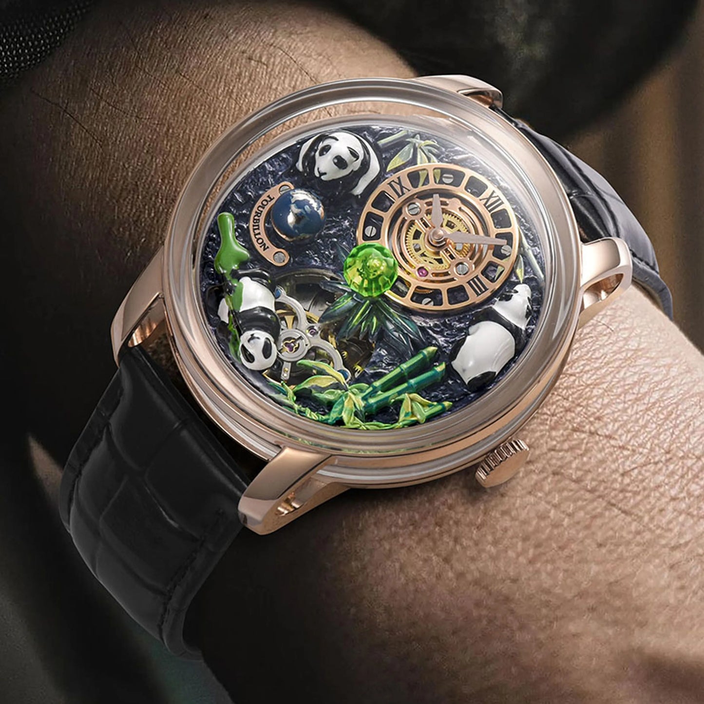 PINDU Panda National Treasure Series Mechanical Watch Men M2791B Movement Sapphire Mirror Waterproof Automatic Mechanical Watch