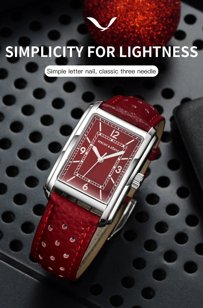 2025 New High Quality 27MM Specht & Söhne Square Men's Watch Sweep VH31 Movement Steel Reloj Hombre Sapphire Crystal Waterproof