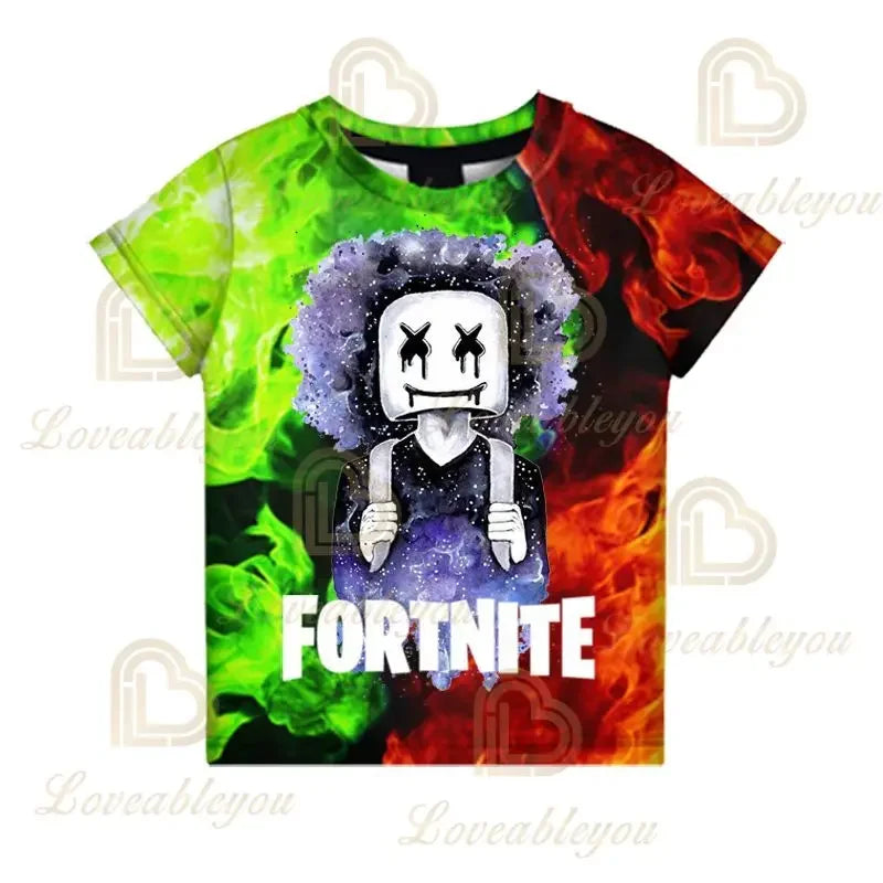 Battle Royale T-shirt Fortnite T Shirt Victory Cartoon Tops Teen Clothes Kids Hero Game Fortress Night 3D Boys Girls Tshirt