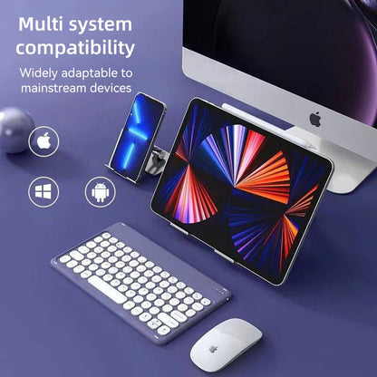 10 in Wireless Keyboard For Apple Xiaomi Huawei Samsung Bluetooth Mouse For iOS Android Windows System Round Keycaps Big Battery