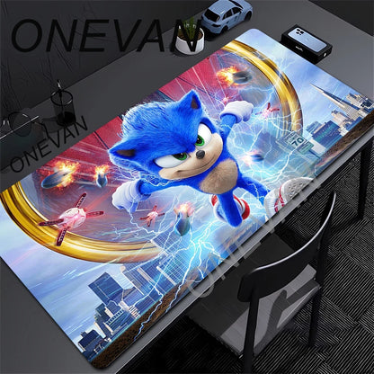 HD Printing Kawaii Sonics The Hedgehogs Mouse pad XXL Large Locking Edge Non-slip Speed Keyboard Mats Computer Gamers