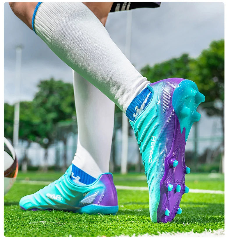Double Star Adult Youth AG Soccer Cleats Non Slip Durable Artificial Natural Grass Football Shoes for Training Match Men Women