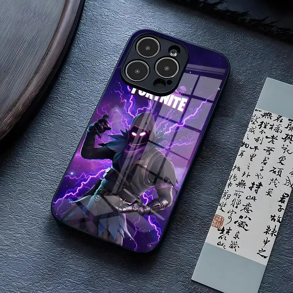 B-Battle-R-Royales-F-FortniteS Phone Case For iPhone 17 Pro Max, 15 Pro, 14, 12, 11, 13 Mini, X, XR, XS, 16 Plus, SE Glass Cover