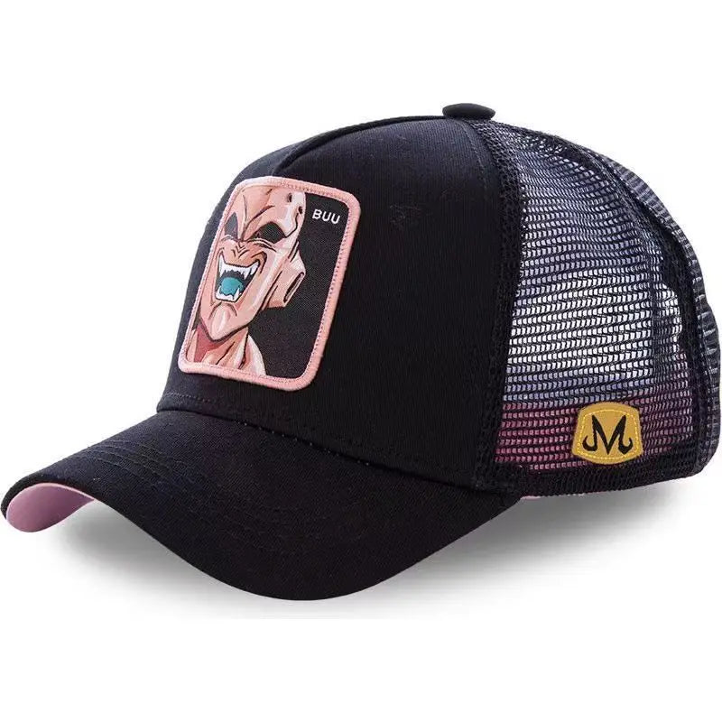 Dragon Ball Anime – Bestickte Mesh-Kappe mit Entenzunge, verstellbar, atmungsaktiv, Baseballkappe, Sonnenkappe für Damen und Herren