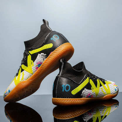 Professional Men's Indoor Flat Bottomed Football Shoes Adult Durable Comfortable Training Shoes Teenagers Non Slip Soccer Shoes