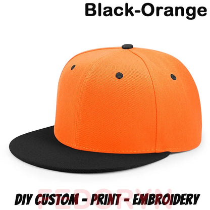 Fedoryn Custom Snapback Caps Splice Color Embroidery Hip Hop Cap for Women and Men DIY LOGO Design Print Hats Unisex Wholesale