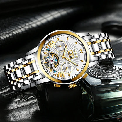 Orologi da polso meccanici automatici da uomo LIGE – Orologio di lusso di alta gamma con tourbillon, modello elegante e impermeabile, ideale per il lavoro o le occasioni formali.
