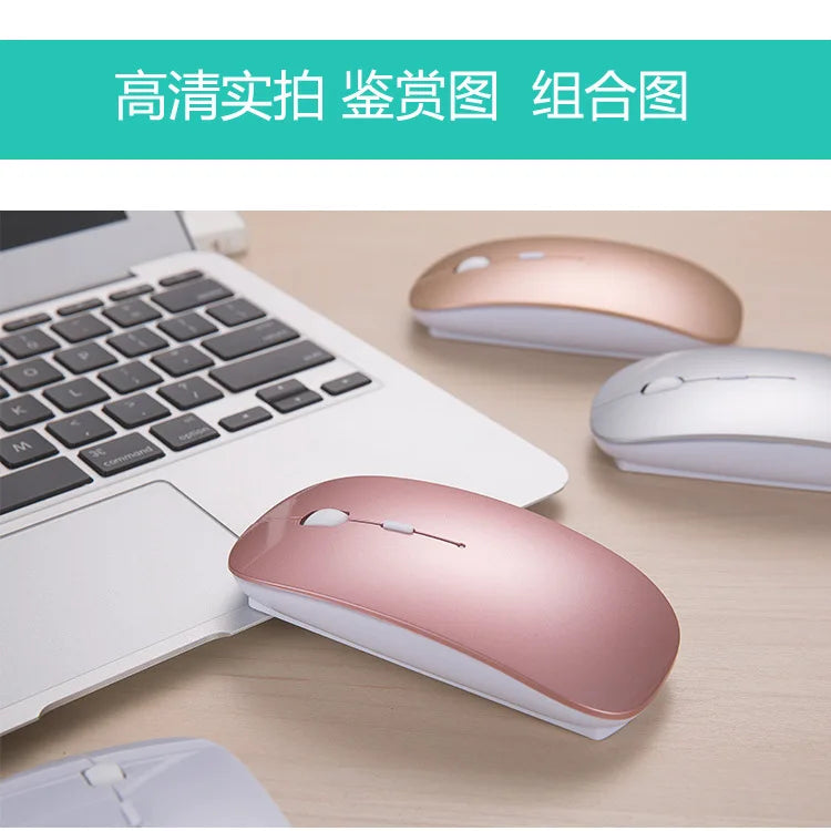 Rechargeable Type-C Wireless Mouse with USB Dual Receiver, Silent Ergonomic Wireless Mouse, Adjustable 1600 DPI Computer Mouse for Laptop & PC