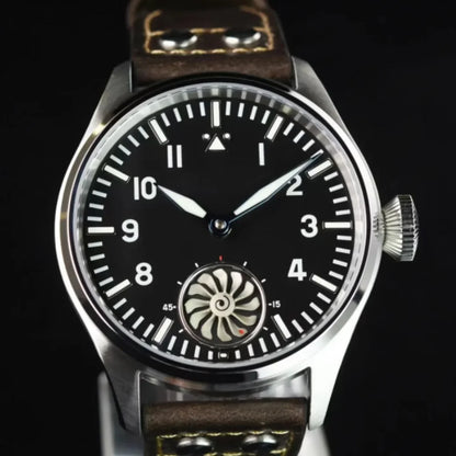 Hruodland 2025 New Men's Mechanical Watch Seagull ST3620 Retro Pilot 43MM Bgw-9 Luminous Sapphire Crystal Turbine Reloj Hombre