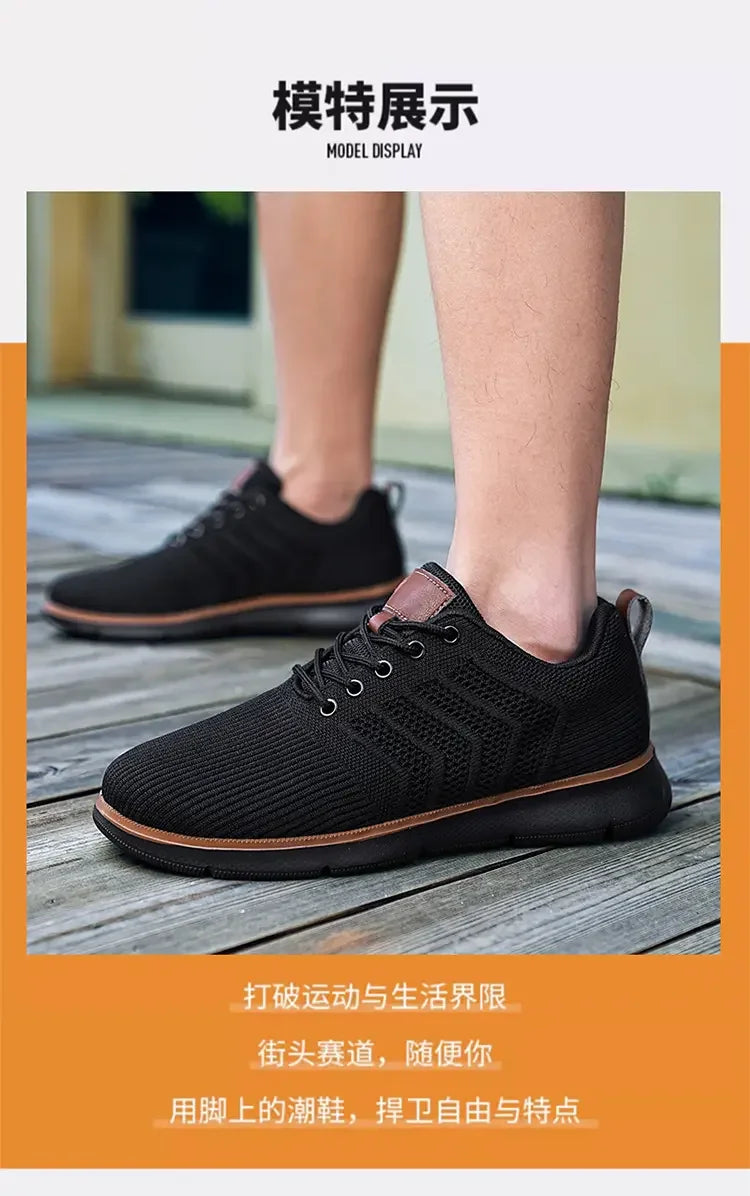 Casual Sneaker Shoes, Breathable Men's Walking Mesh, Soft Sole Outdoor Anti-Slip Travel Comfortable Running Shoes, Tenis Masculino