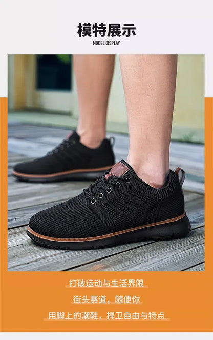 Casual Sneaker Shoes, Breathable Men's Walking Mesh, Soft Sole Outdoor Anti-Slip Travel Comfortable Running Shoes, Tenis Masculino
