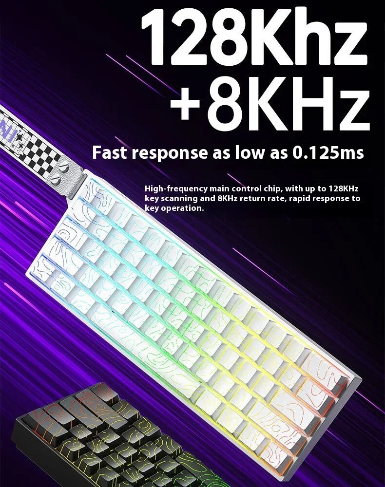 AULA Mini60 HE Magnetic Switch Keyboard RGB Tri Mode Wireless Mechanical Keyboard 8000Hz 0.01mm RT Gaming Keyboard Gamer Gifts