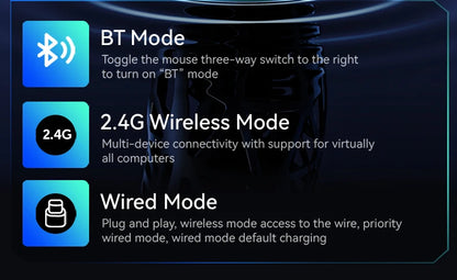 Attack Shark R2 trådlös gamingmus PAW3950 8K i magnesiumlegering, lätt gamingmus med Bluetooth Tri-Mode för gaming/kontor
