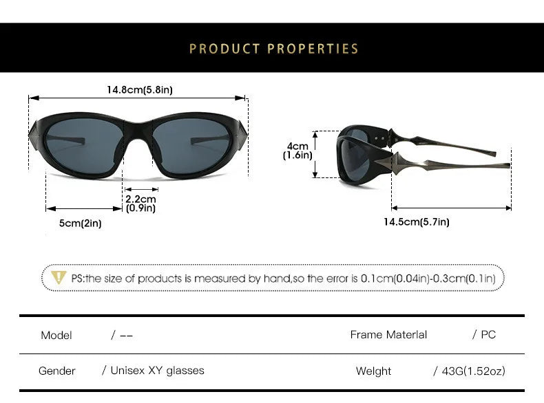 Steampunk Y2k Sport Sunglasses Women 2026 Luxury Men Sun glasses For Female 2000's Futuristic Goggles Eyewear Accessories Lenses