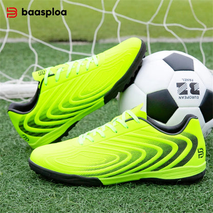 Baasploa Pantofi de fotbal pentru bărbați, marca Comfort, ușori, pentru antrenament pe gazon, pantofi profesioniști de fotbal, adidași moi pentru bărbați, antiderapant