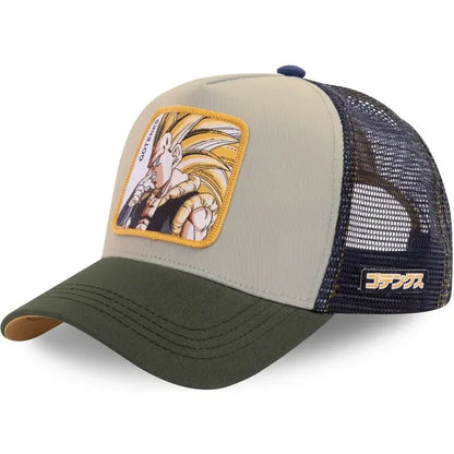Kapa Dragon Ball Son Goku, bejzbolska kapa, poletna potovalna kapa s ščitkom, moška kapa z vezenjem, hip-hop kapa s ščitkom proti soncu, nastavljiva kapa v stilu »trucker«, mrežasta kapa
