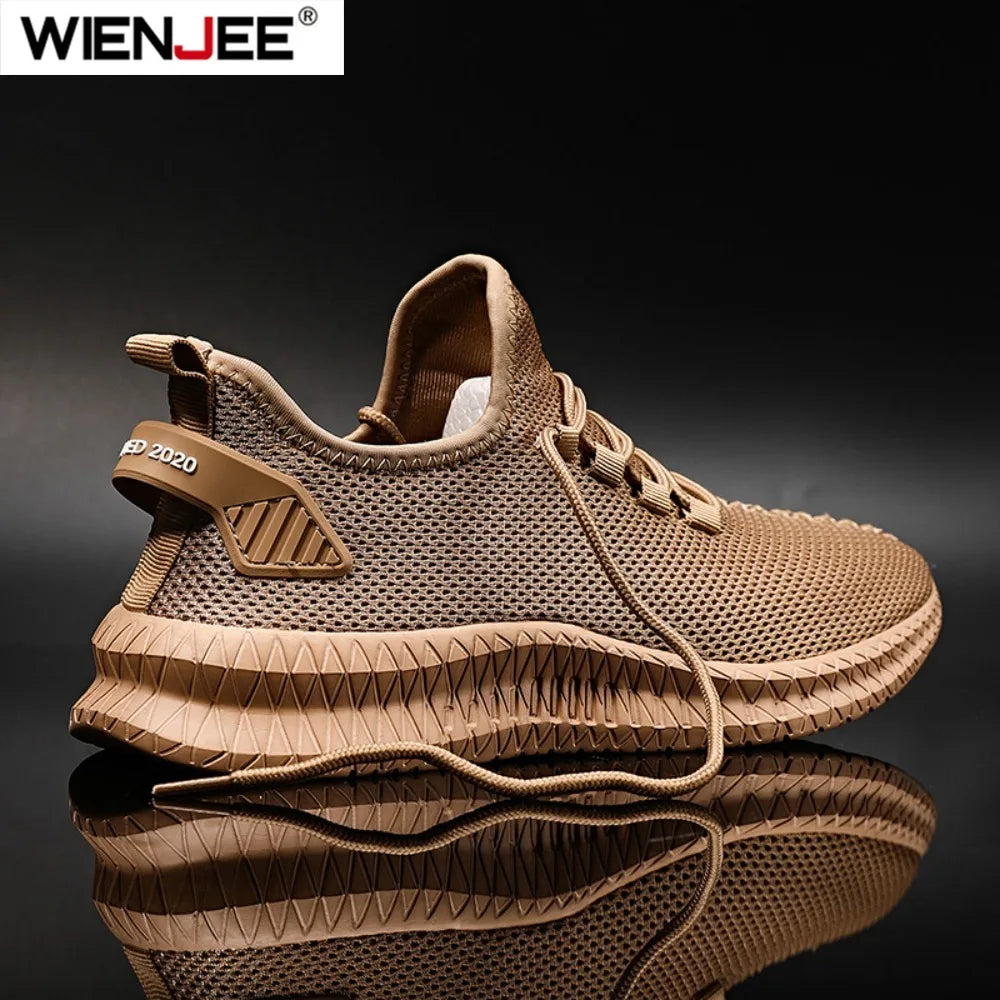 Zapatillas deportivas informales antideslizantes para hombre, transpirables, para correr al aire libre, entrenar, hacer senderismo y practicar deportes; zapatillas con cordones de tejido de punto para actividades al aire libre