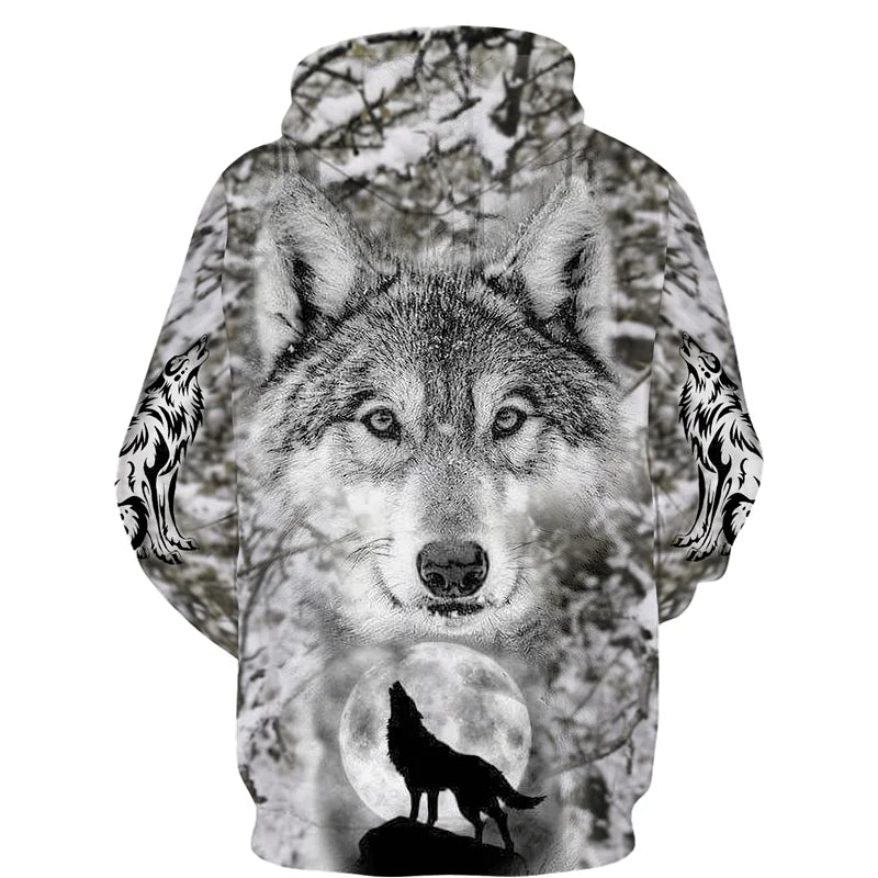 Cool 3D Wolf Printed Zipper Hoodies Fashion Men/Women Streetwear Hooded Jacket Coat Unisex Casual Hip Hop Pullover Sweatshirts