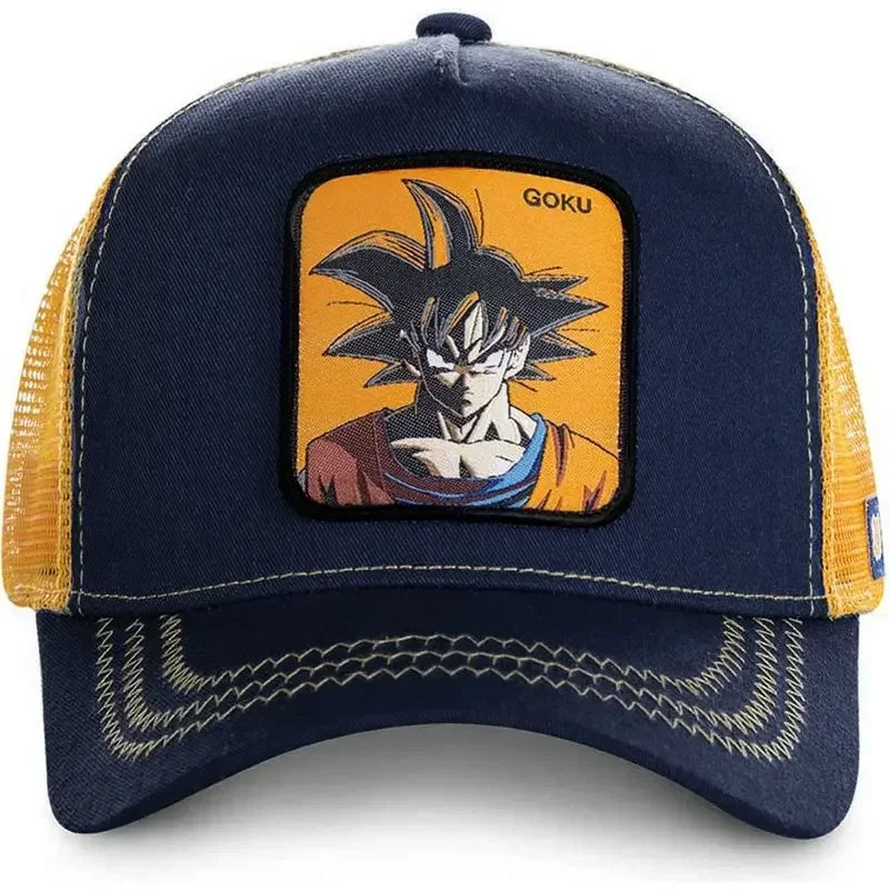 Kapa Dragon Ball Son Goku, bejzbolska kapa, poletna potovalna kapa s ščitkom, moška kapa z vezenjem, hip-hop kapa s ščitkom proti soncu, nastavljiva kapa v stilu »trucker«, mrežasta kapa