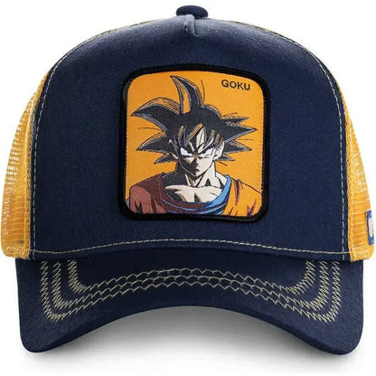 Kapa Dragon Ball Son Goku, bejzbolska kapa, poletna potovalna kapa s ščitkom, moška kapa z vezenjem, hip-hop kapa s ščitkom proti soncu, nastavljiva kapa v stilu »trucker«, mrežasta kapa