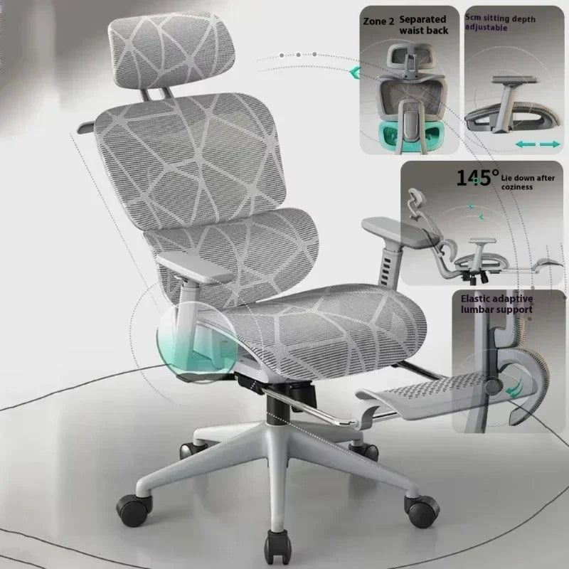 OEING High Back Ergonomic Office Chair with 3D Headrest, Adjustable Lumbar Support, 3D Armrests, Reclining Computer Gaming Chair