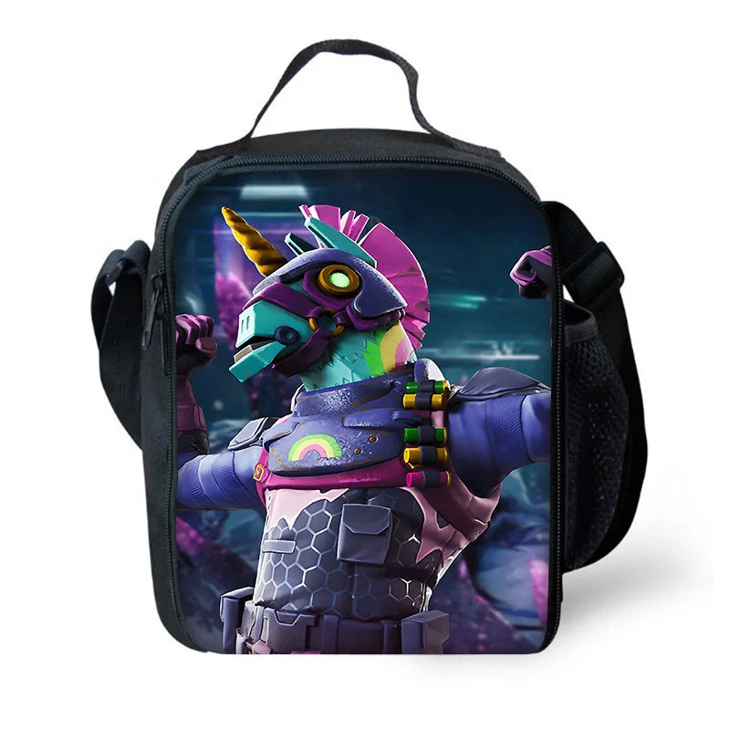 Classic Game Fortnite Child Insulated Large Capacity Bag for Boy Girl Student Outdoor Picnic Reusable Thermal Cooler Lunch Box