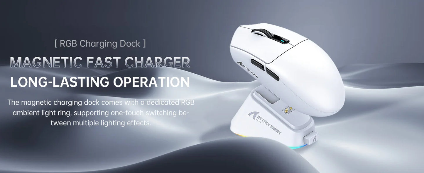 ATTACK SHARK G3PRO Tri-mode Wireless Gaming Mouse with Charge Dock 25000 DPI Ultra Lightweight, PAW3311 Sensor