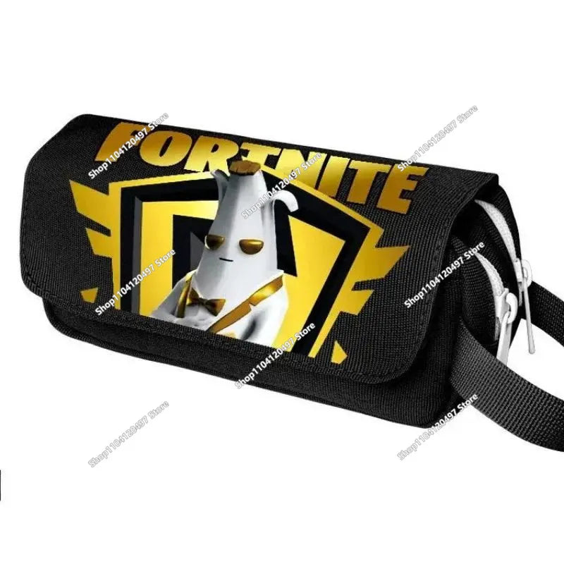 Fortnite Kids Pencil Bags Multifunctional Stationery Box Children's Large Capacity Double Layer Stationery Bag