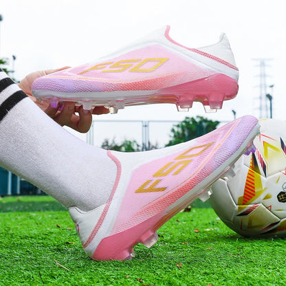 Men's Athletic Soccer Cleats Lightweight Comfortable Non-Slip Football Boots Training Shoes for Outdoor Grass Turf Competition